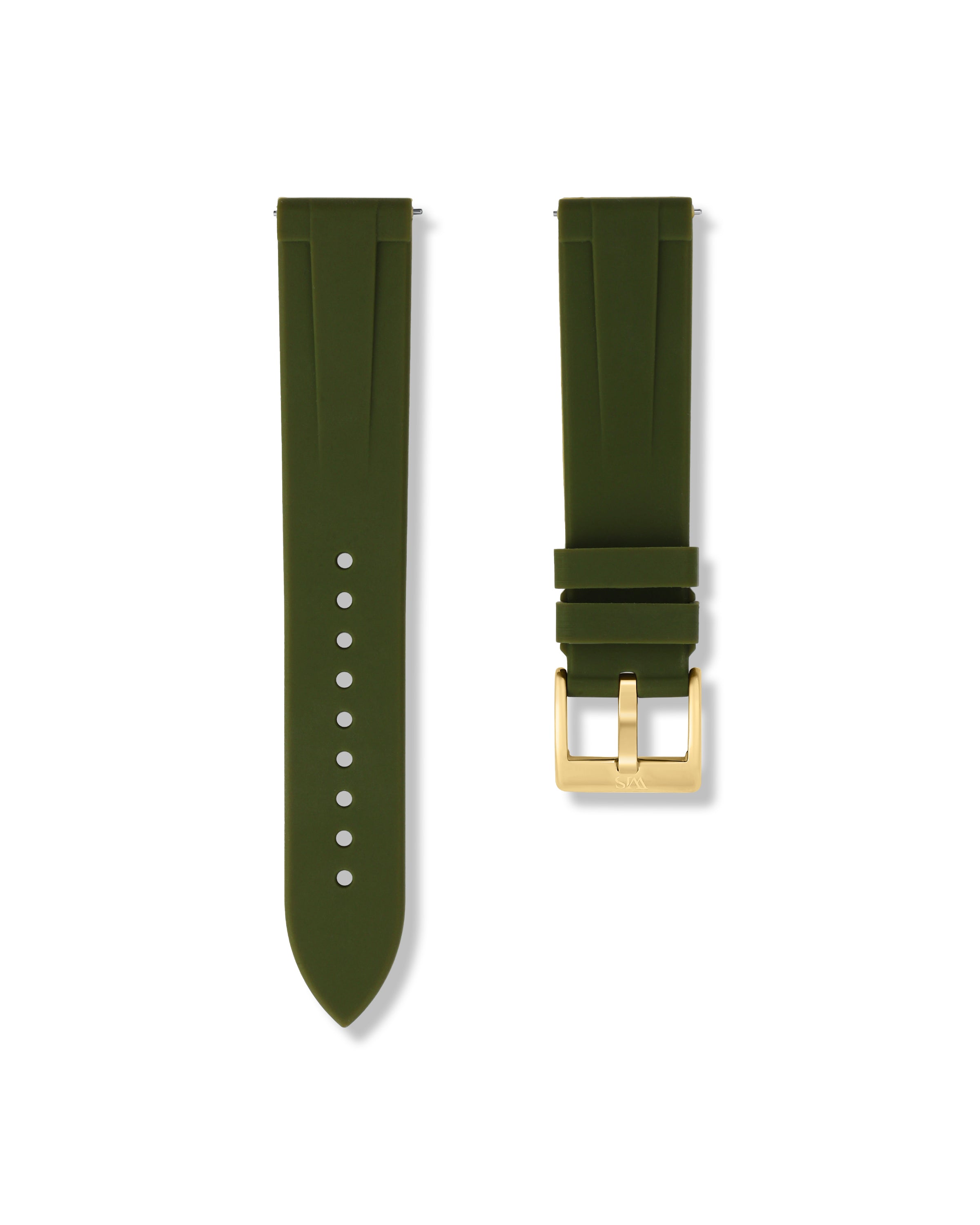 Quick Release Olive Green Polished Gold Buckle