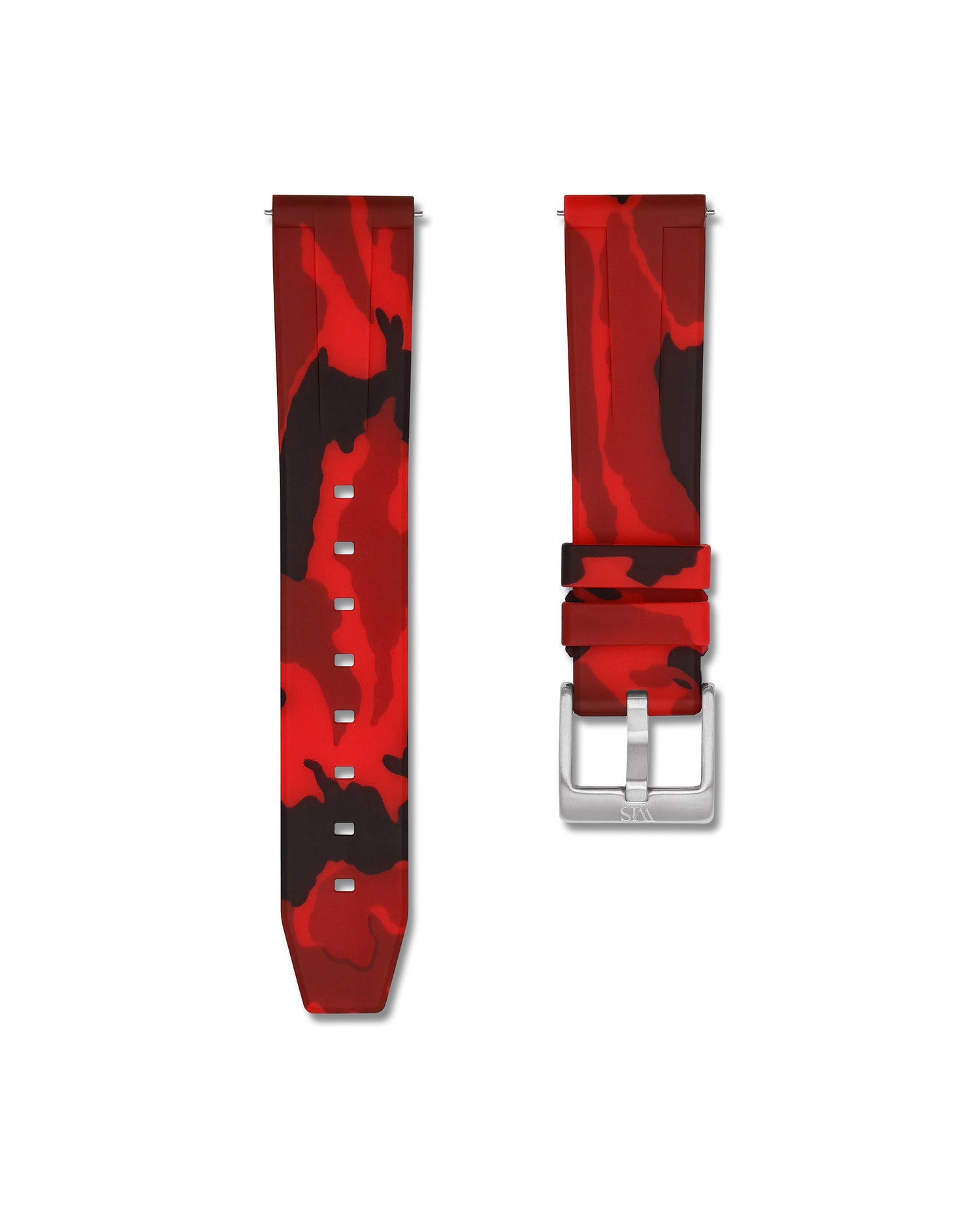 Quick Release Red Camo Polished Silver Buckle