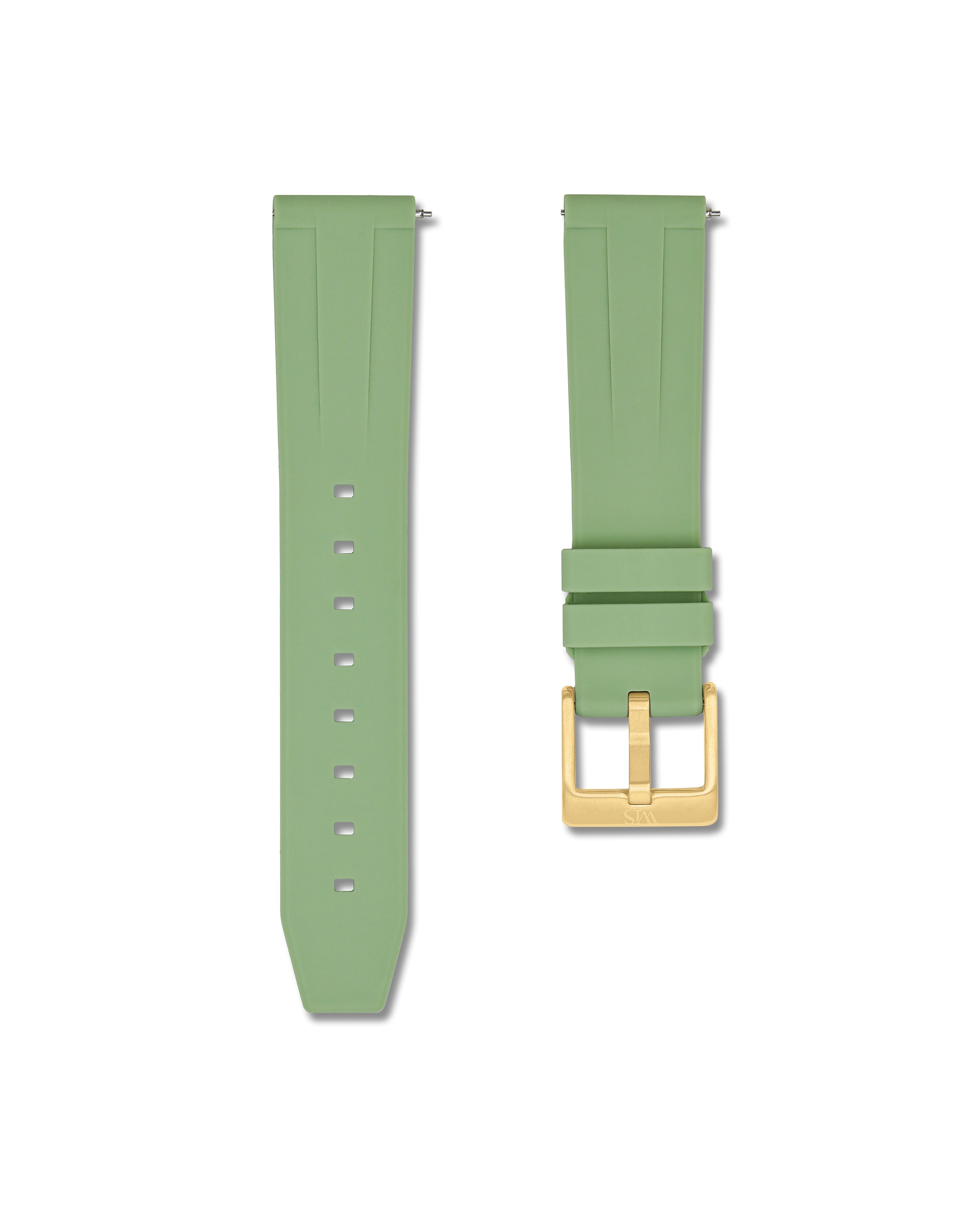 Quick Release Sage Green Polished Gold Buckle