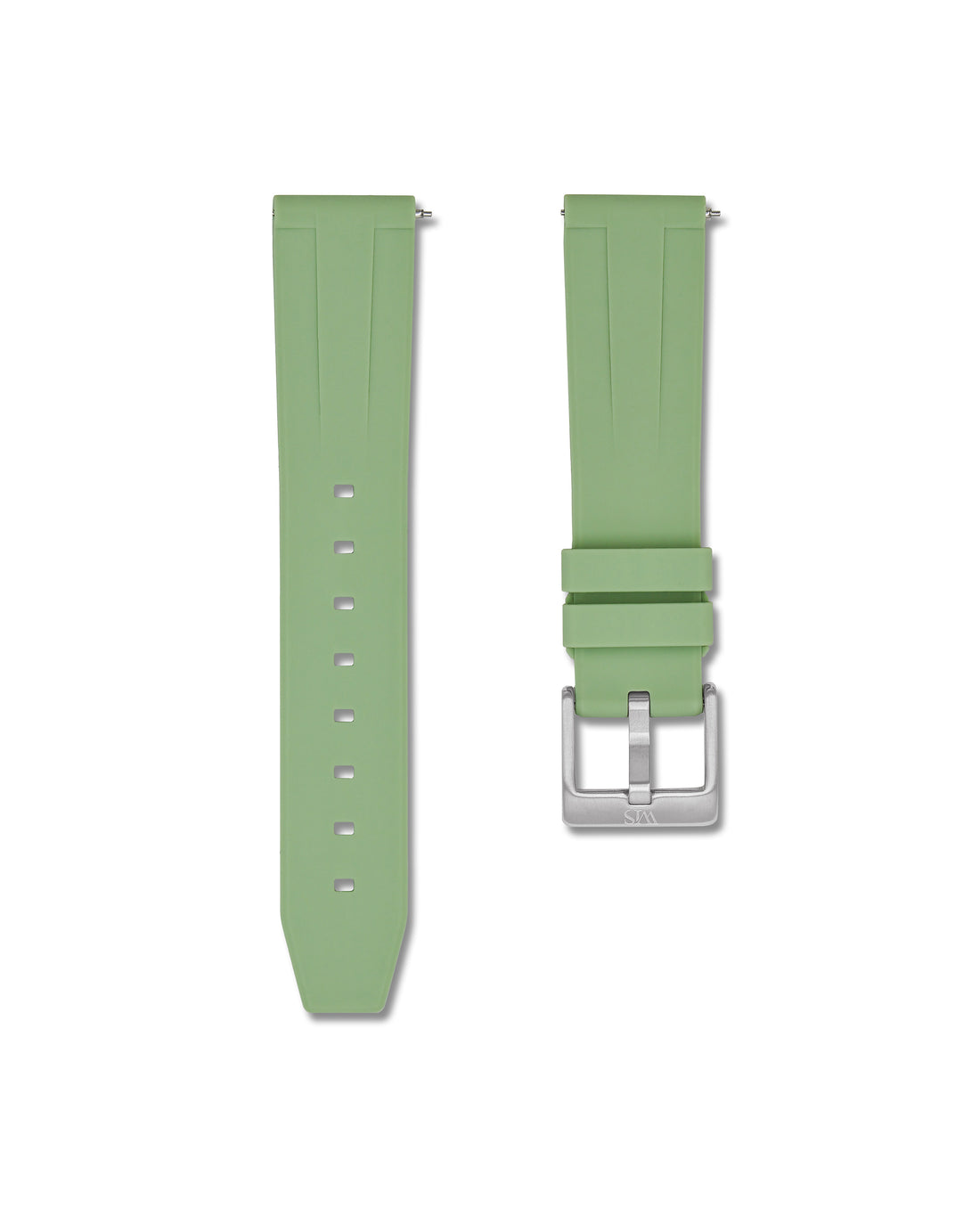 Quick Release Sage Green Polished Silver Buckle