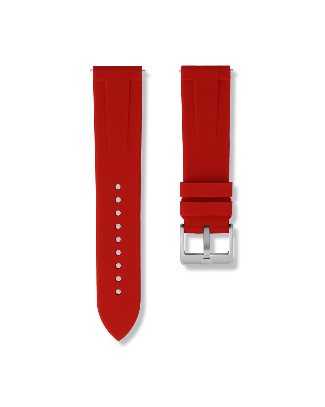 Quick Release Scarlet Red Polished Silver Buckle