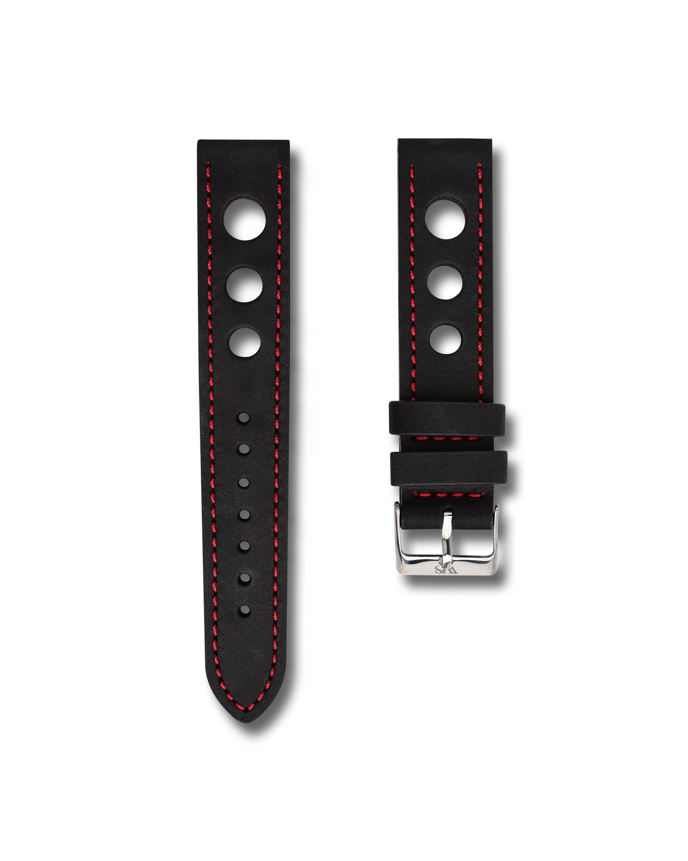 Black Nubuck Leather Rally Strap | WIS Watch Straps