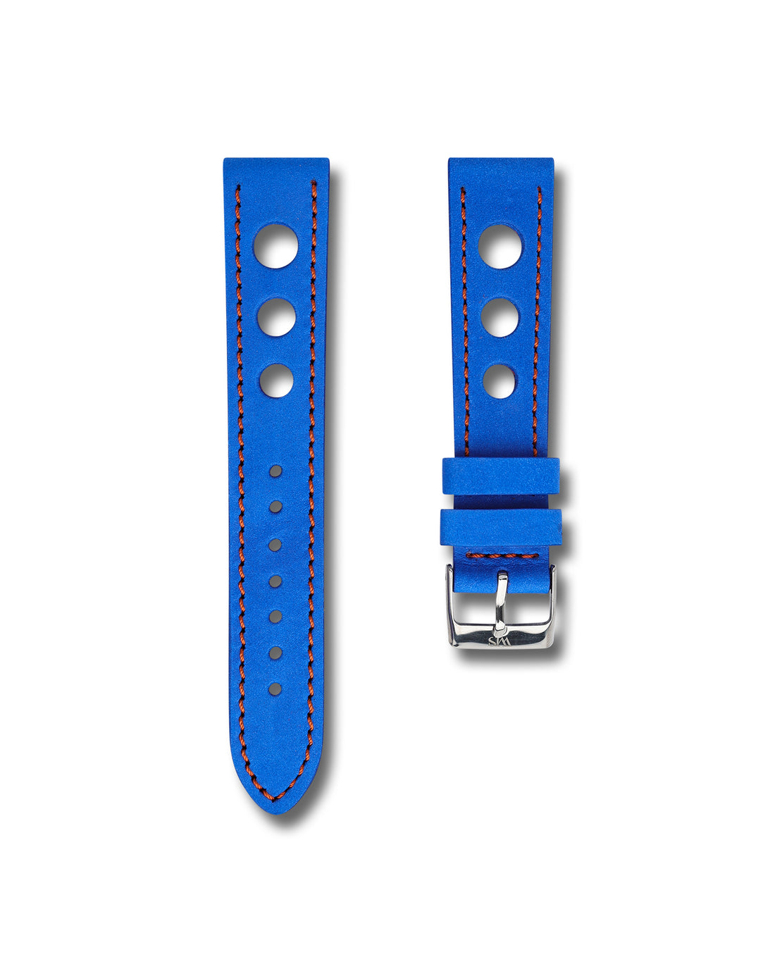 Bright Blue Leather Rally Strap | WIS Watch Straps