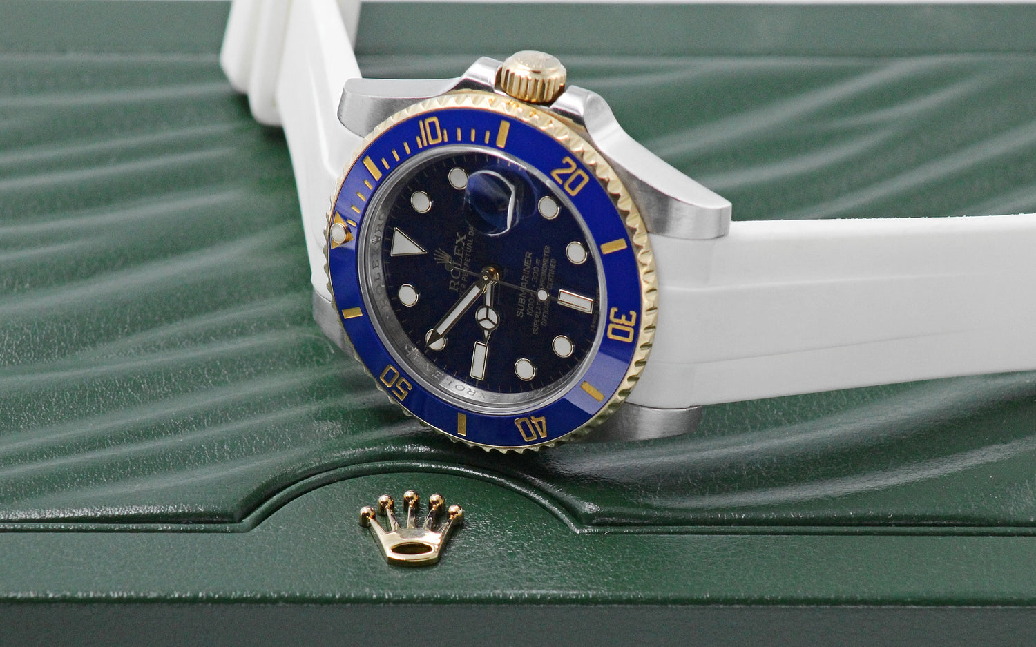 Polar White - Rubber Watch Strap For Rolex Submariner