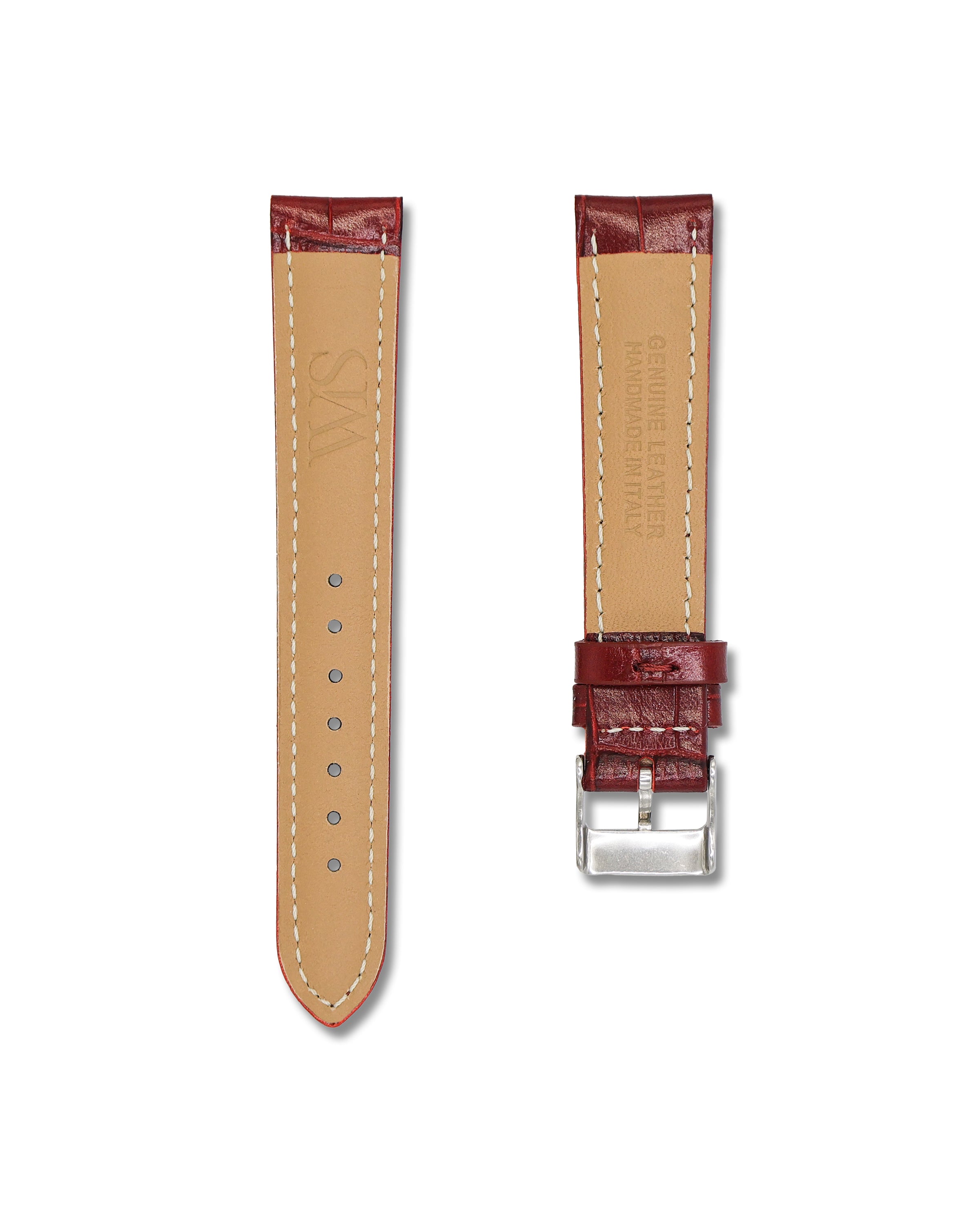 Cherry Red Alligator Leather Watch Strap 19mm – WIS STRAPS