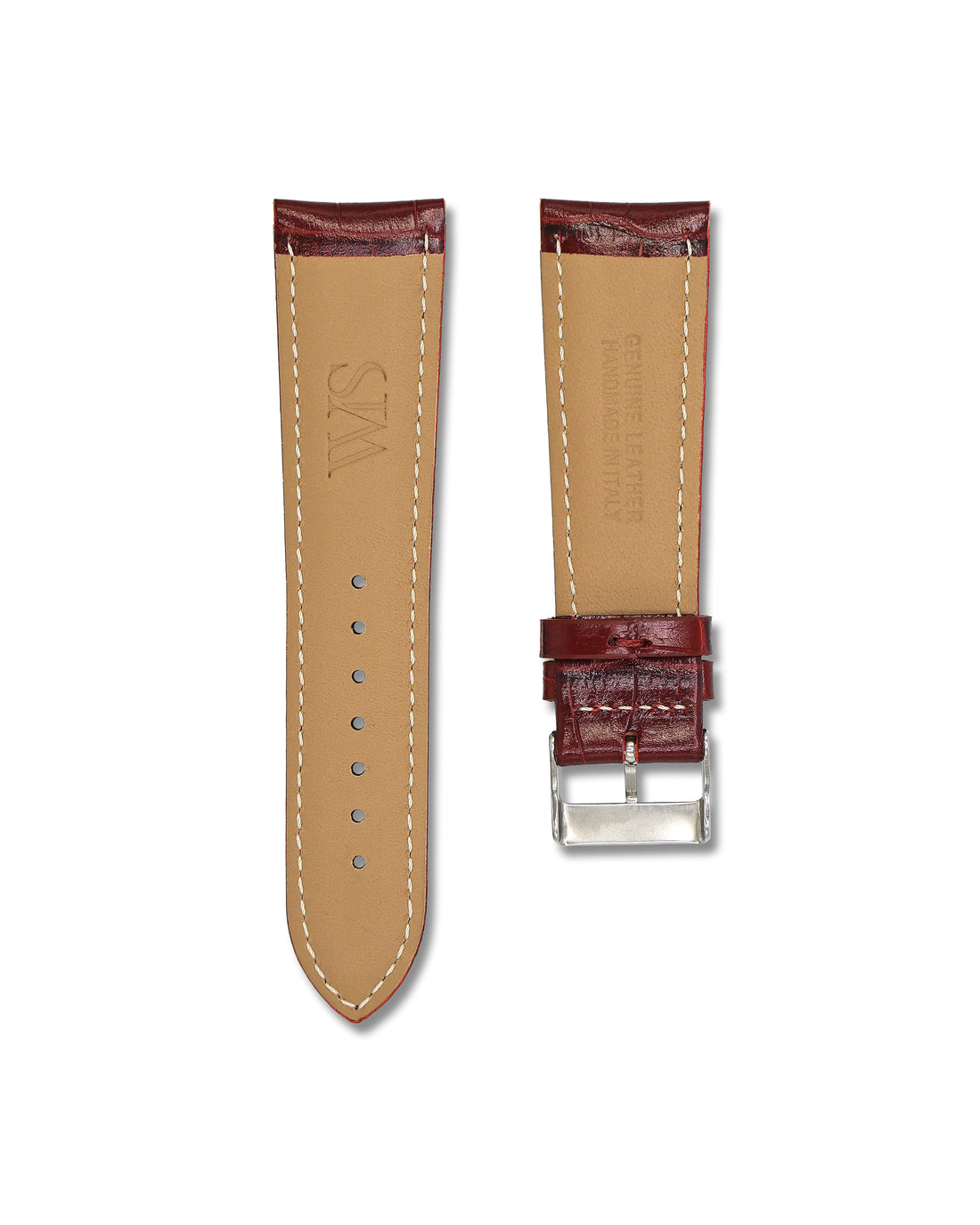 24mm Red Alligator Leather Watch Strap | WIS Watch Straps