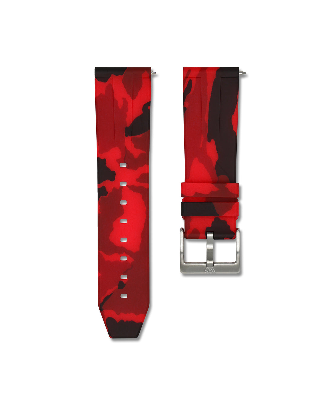 Red Camo Rubber Watch Strap 24mm | WIS Watch Straps