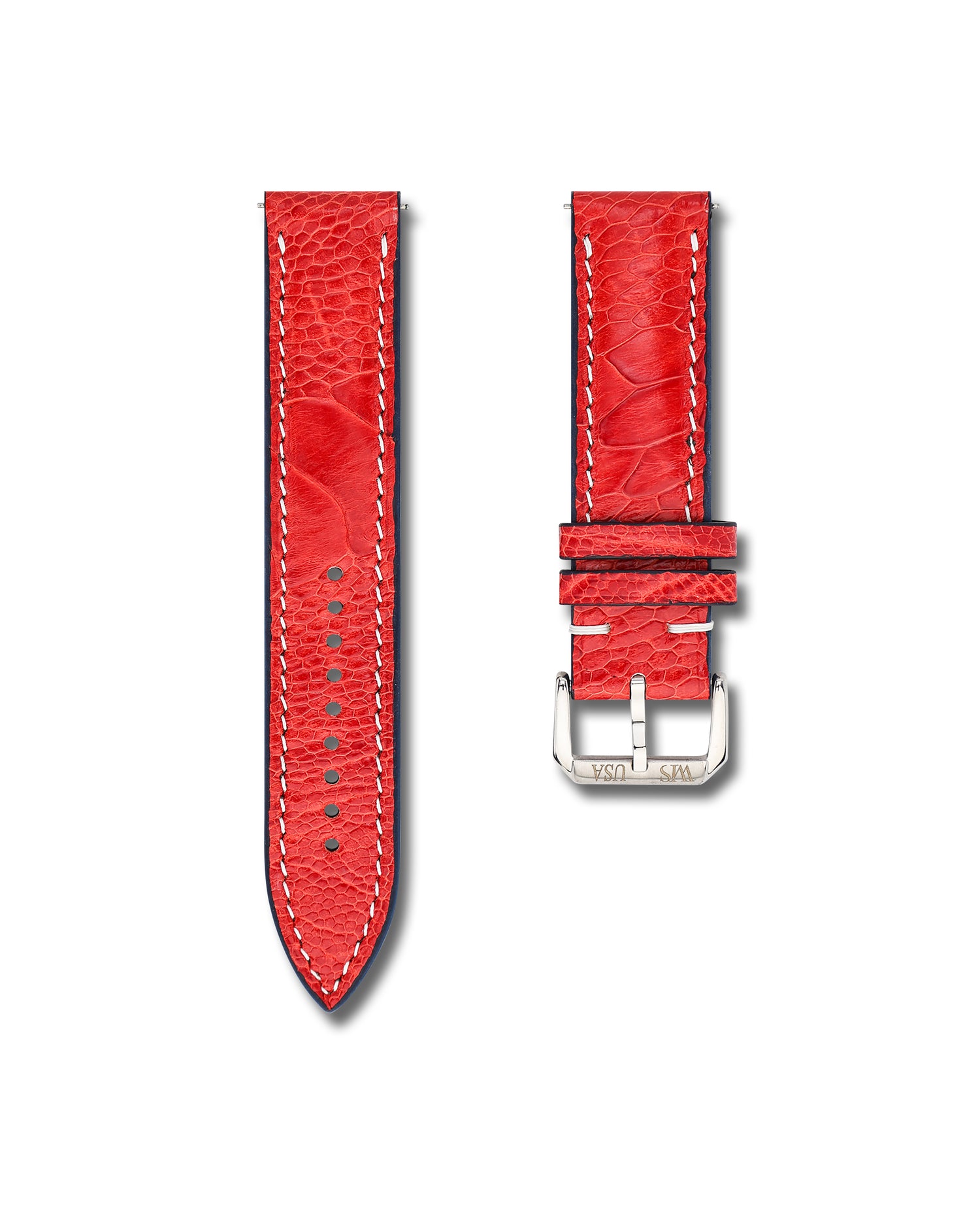 Red Ostrich Leather WIS Watch Strap Limited Release250 Year USA Anniversary 