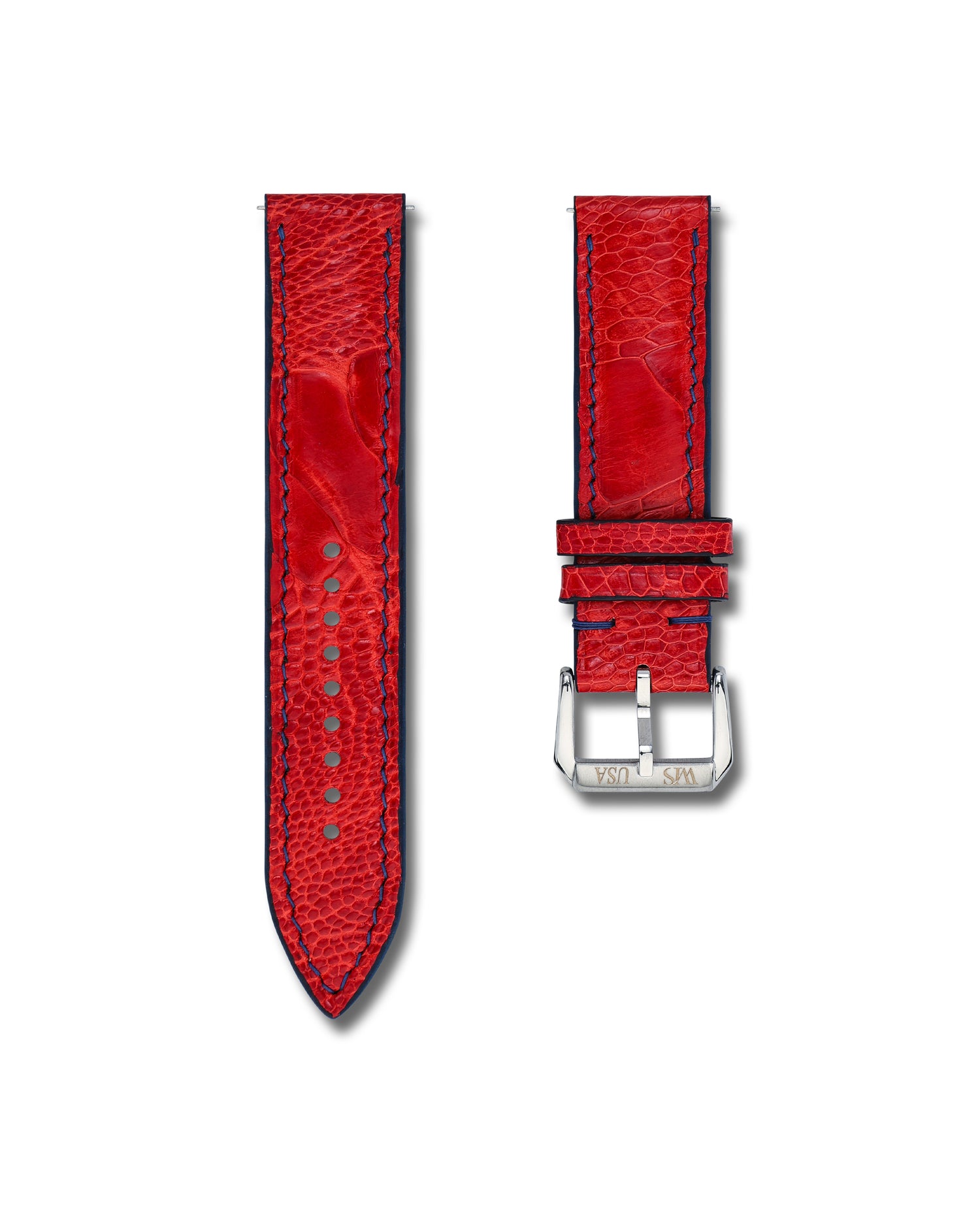 Red Ostrich Leather WIS Watch Strap Limited Release250 Year USA Anniversary 