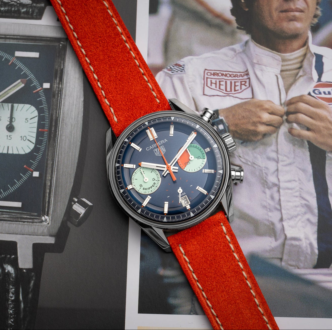 Red Suede Leather Watch Strap 20mm | WIS Watch Straps