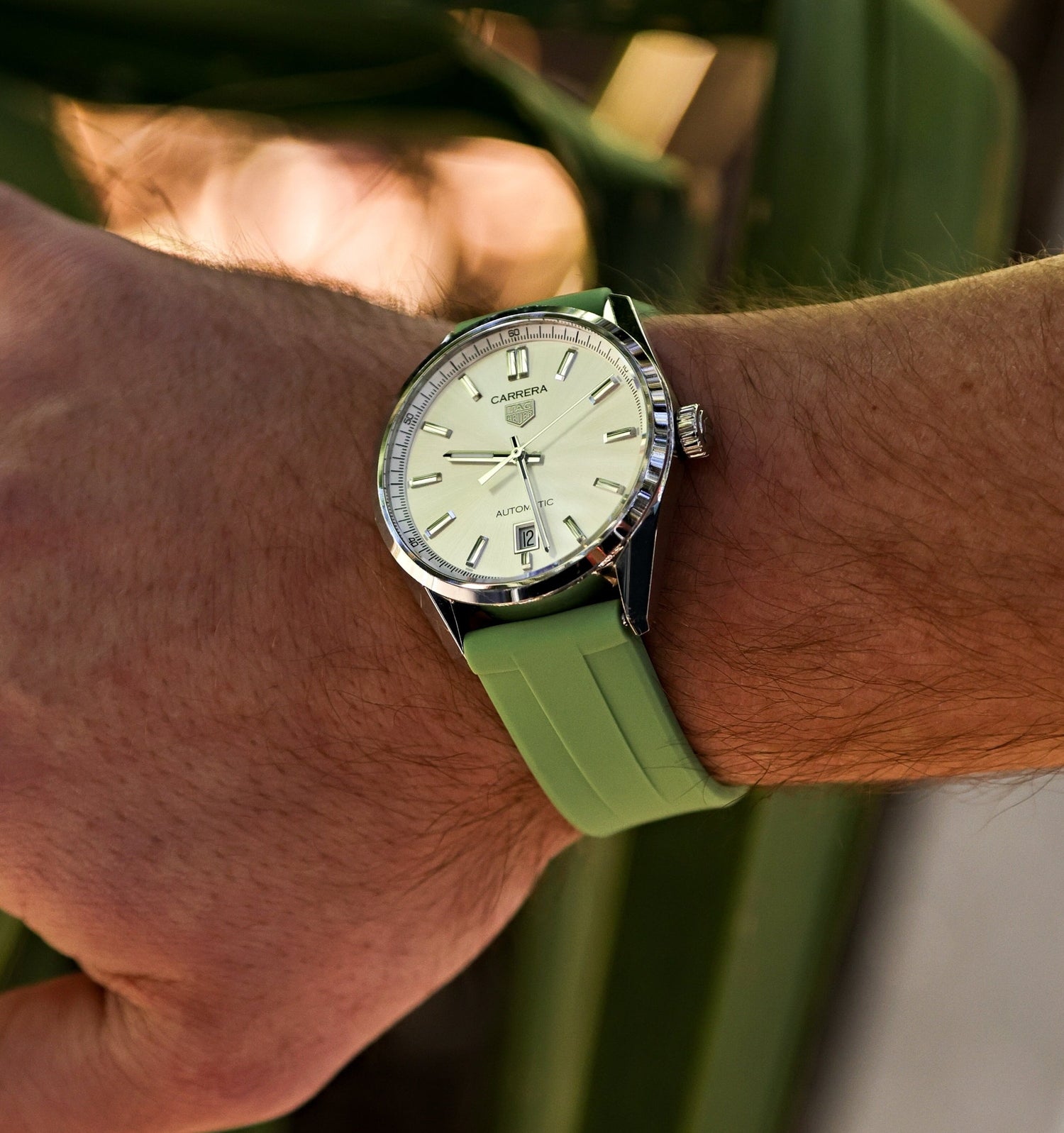 Sage Green Rubber Quick Release Watch Strap | WIS Straps