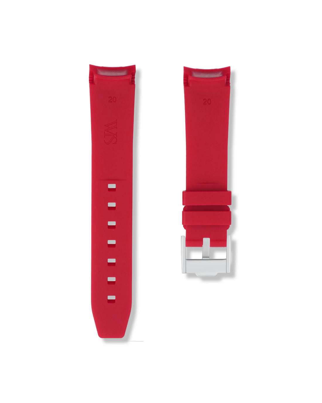 Salmon Red Curved Watched Strap | WISSTRAPS Watch Bands
