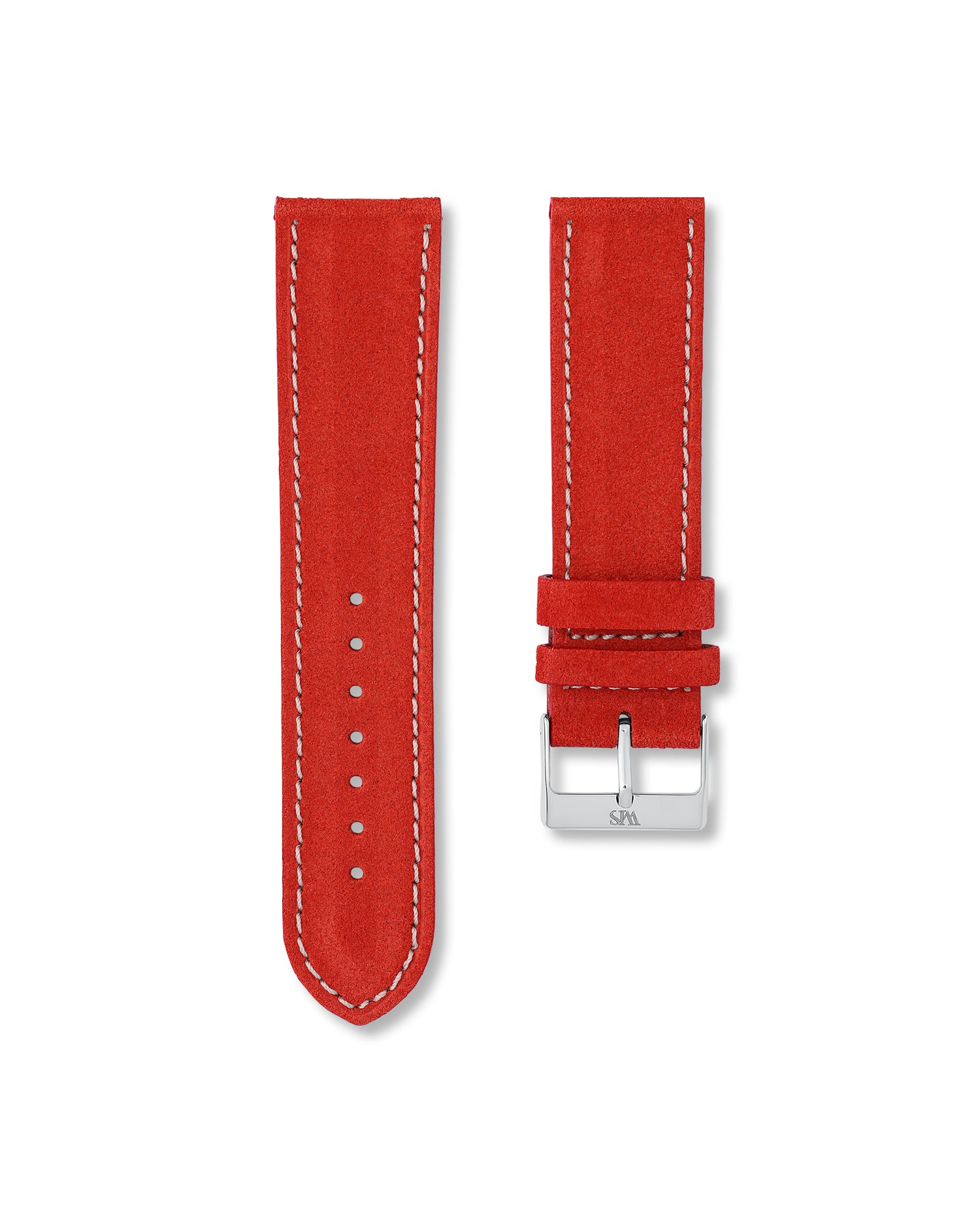 Salmon Red Suede Leather Watch Strap | WISSTRAPS