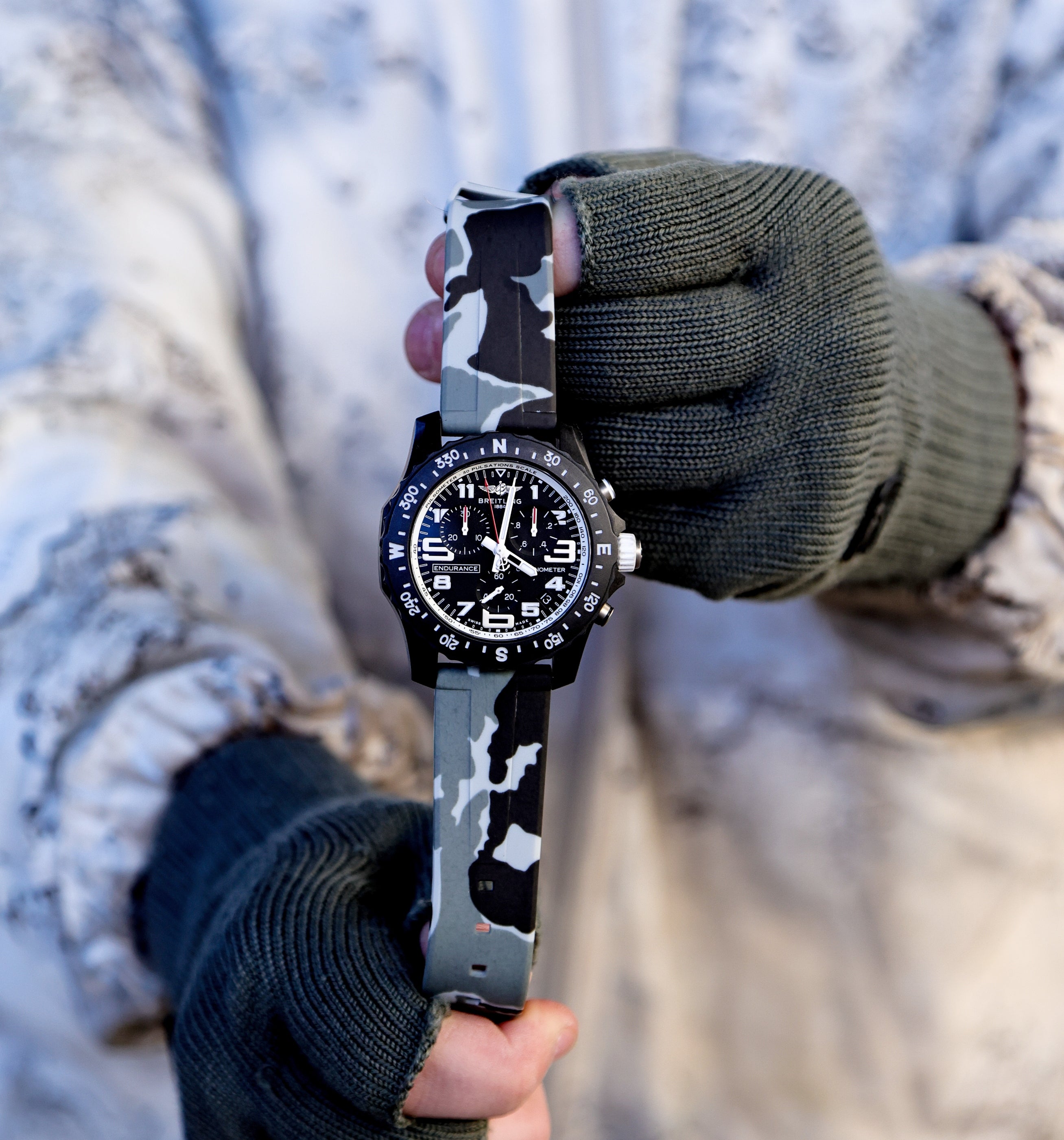 Arctic Camo Rubber Quick Release Watch Strap | WIS Straps