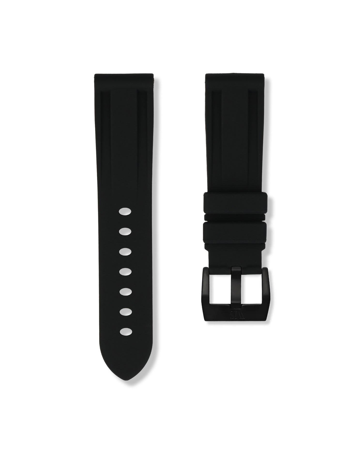 Straight Lug Black Polished PVD Black Buckle