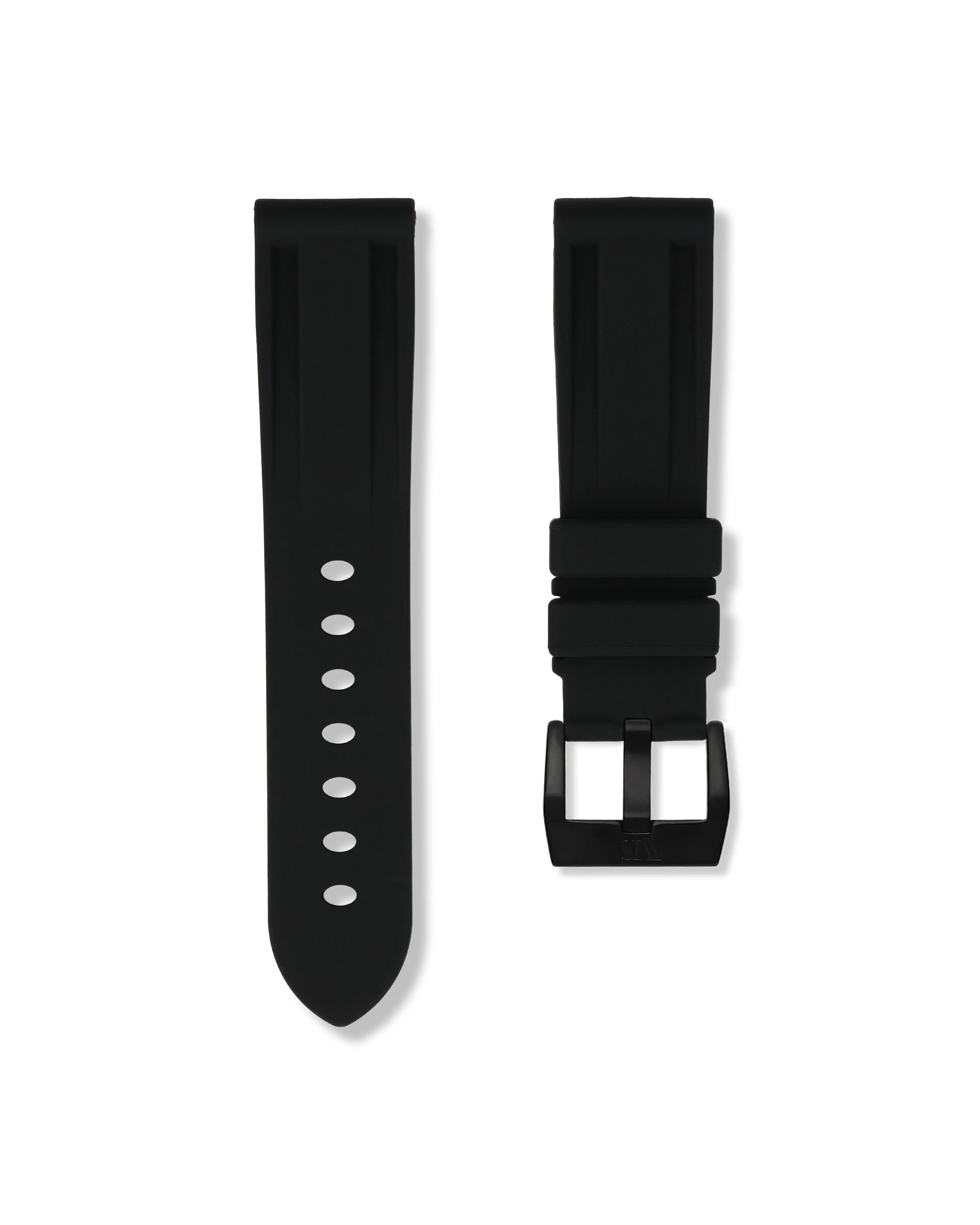Straight Lug Black Polished PVD Black Buckle