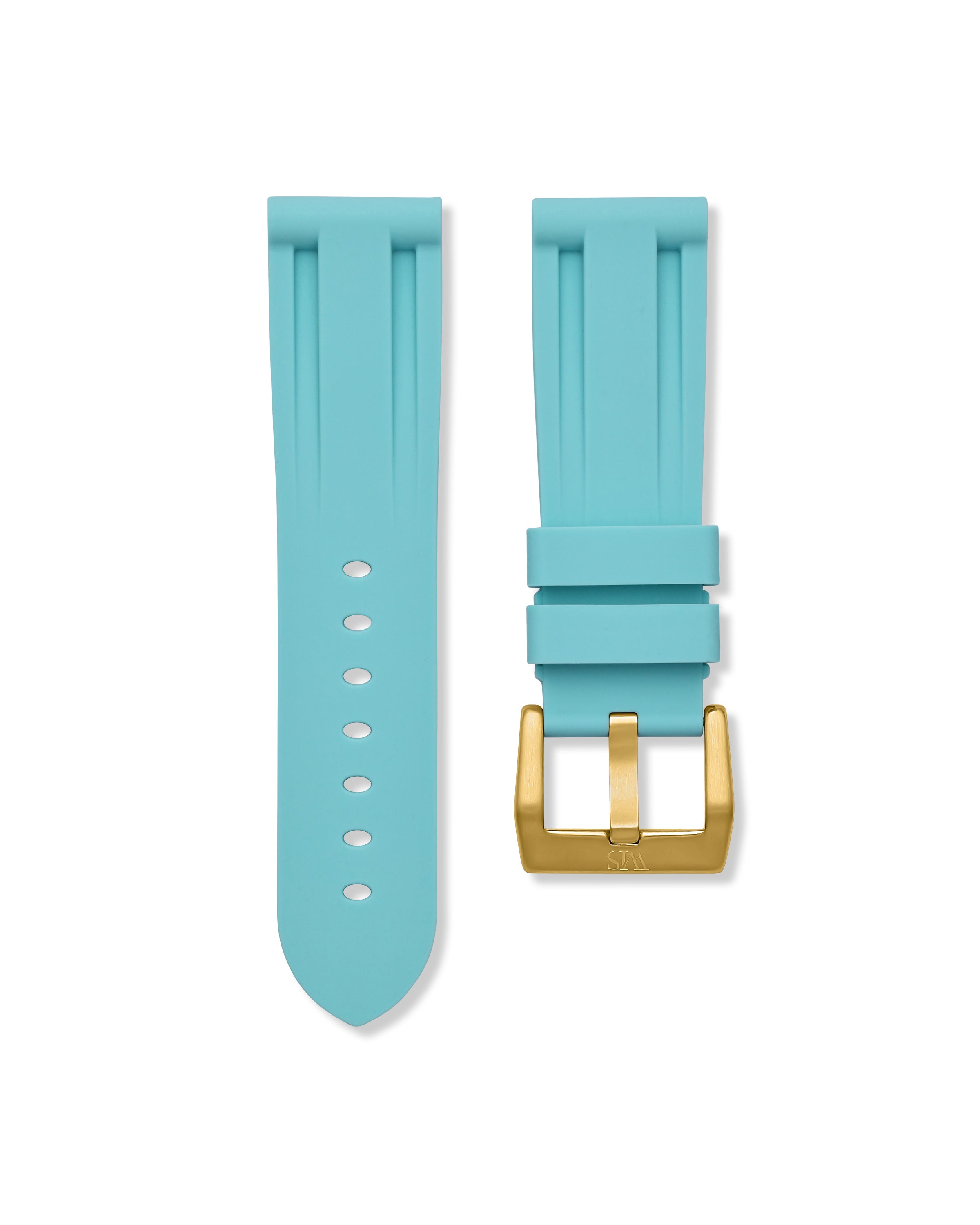 Straight Lug Glacier Blue Polished Gold Buckle
