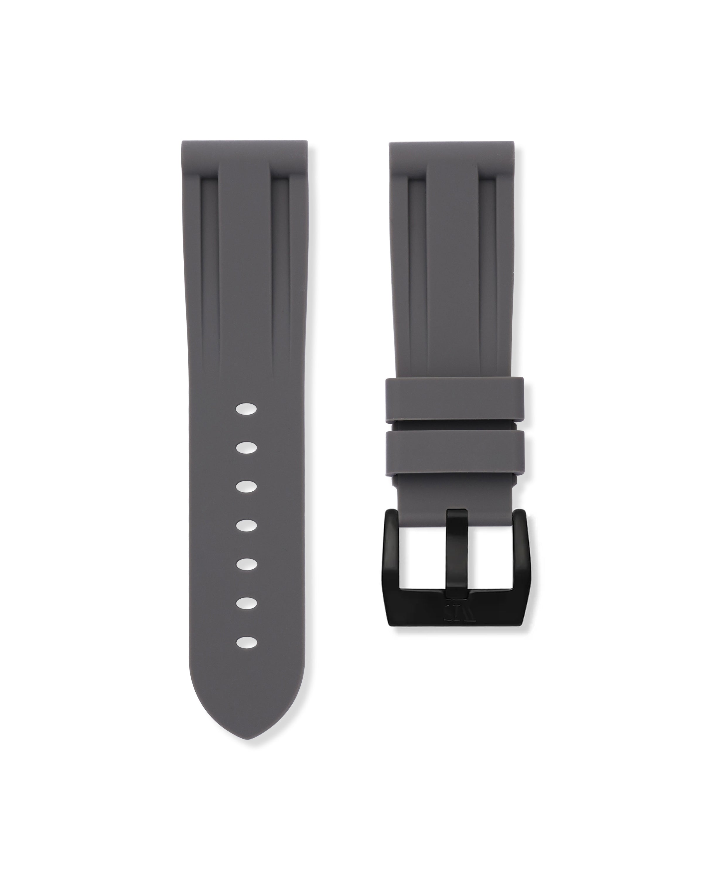Straight Lug Grey Polished PVD Black Buckle
