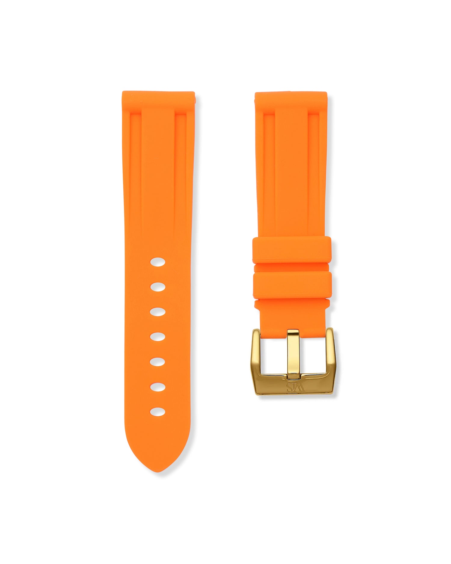 Straight Lug Orange Polished Gold Buckle