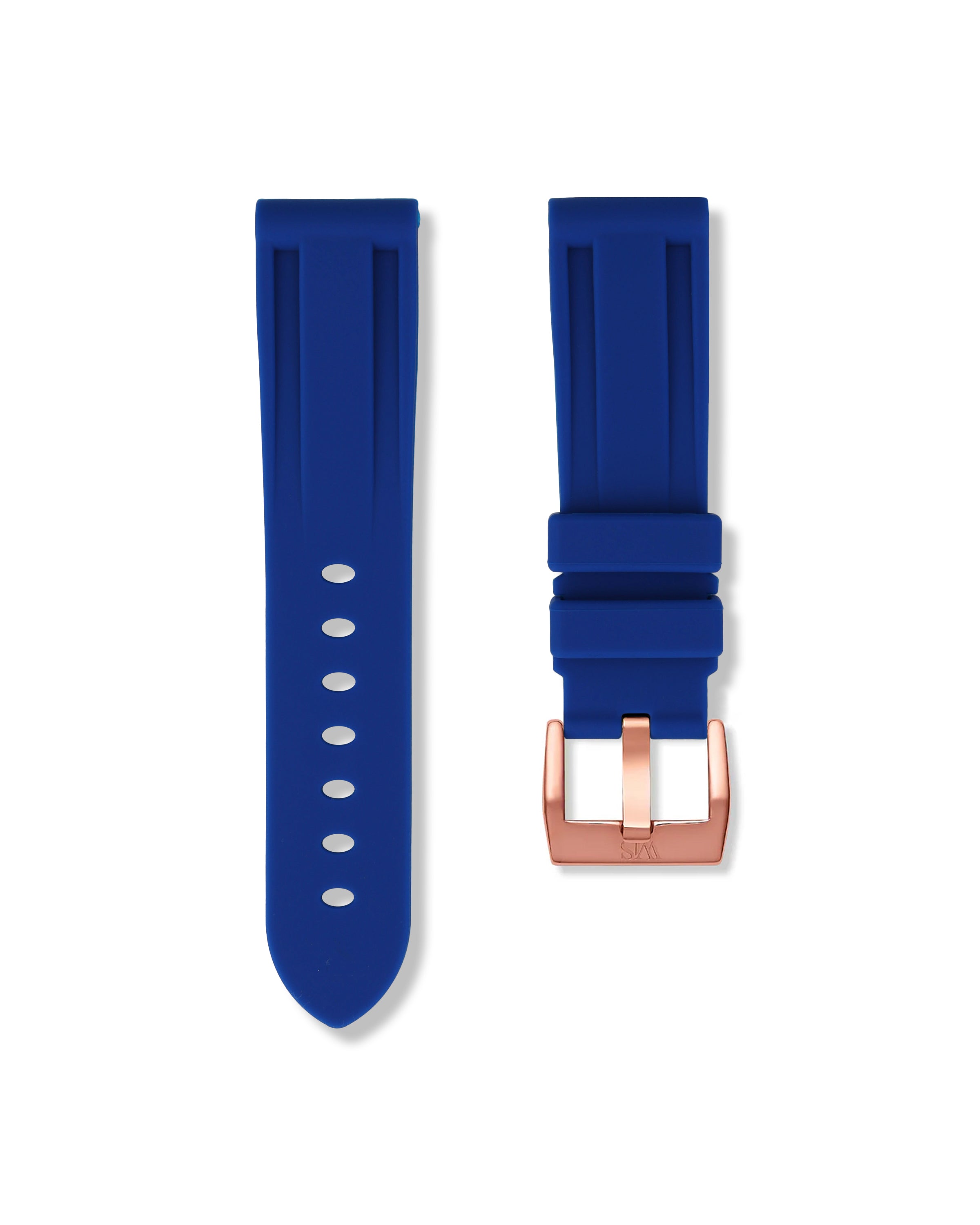 Straight Lug Royal Blue Polished Rose Gold Buckle