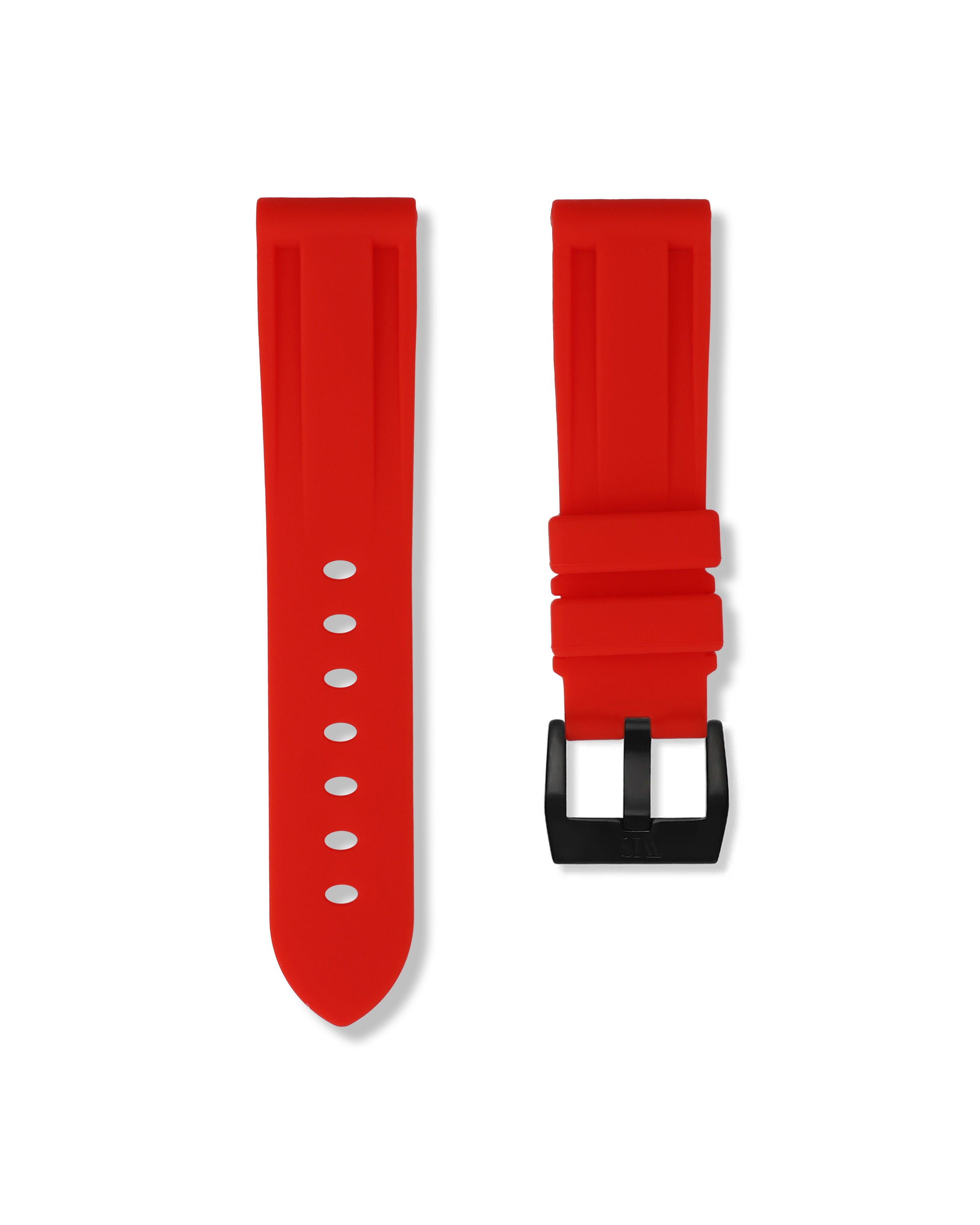 Straight Lug Salmon Red Polished PVD Black Buckle