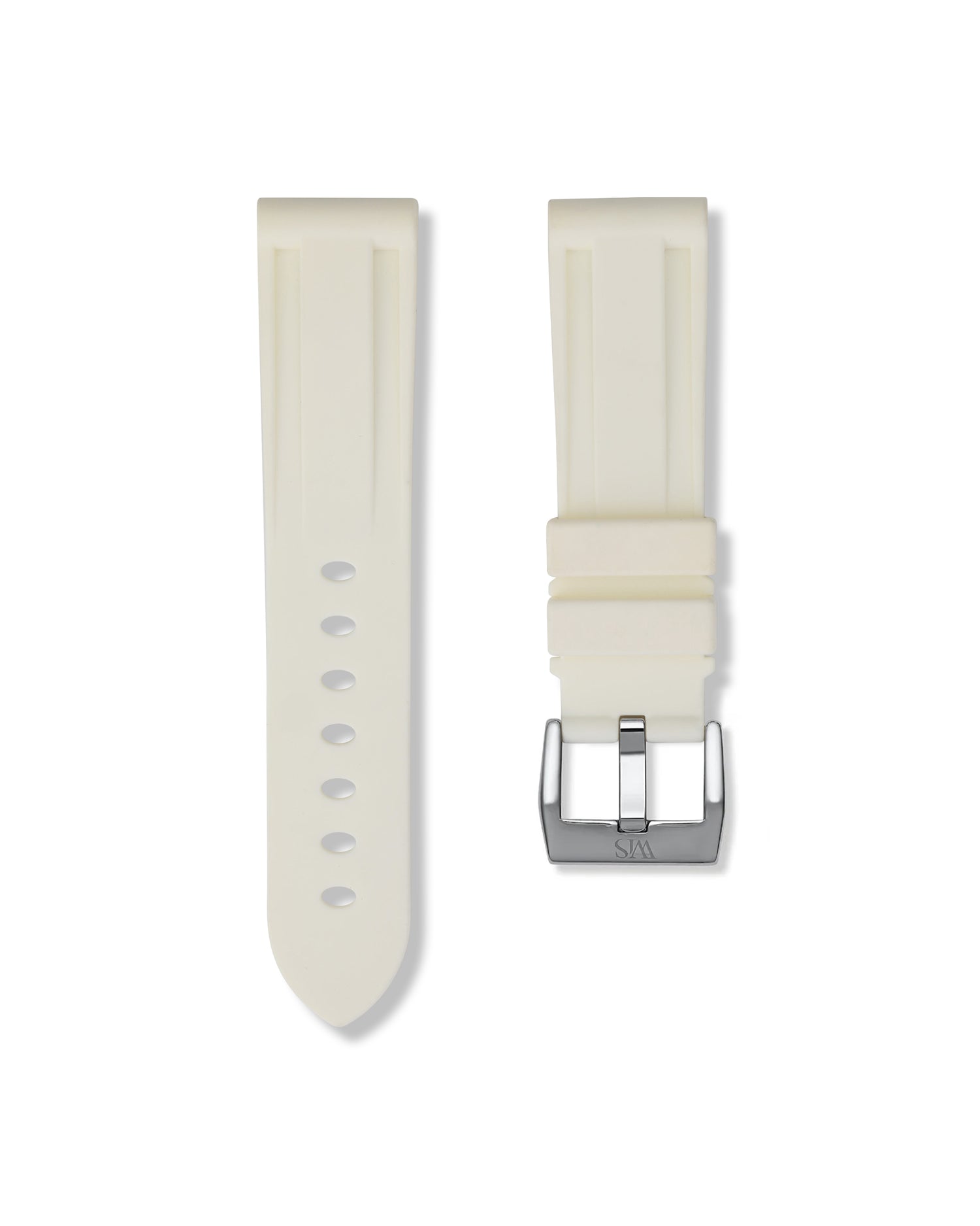 Straight Lug White Polished Silver Buckle
