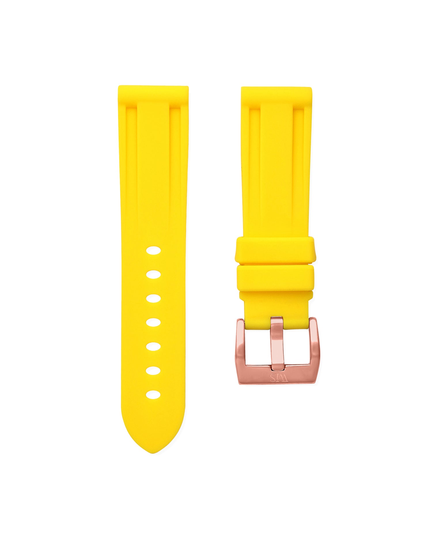 Straight Lug Yellow Polished Rose Gold Buckle