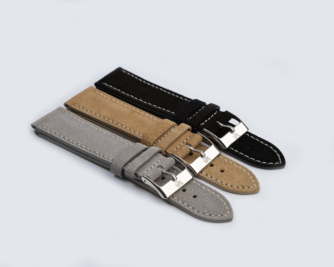3 Suede Leather Watch Strap Bundle Collection Colors | WIS Watch Straps