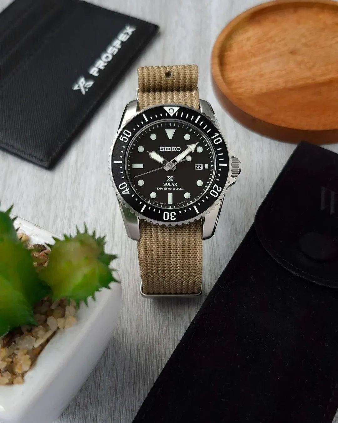 Tan Brown Woven Nylon Nato Watch Band | WIS Watch Straps