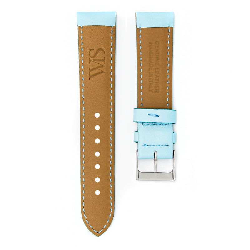 SKY BLUE - HANDMADE ITALIAN LEATHER WATCH STRAP FOR OMEGA X WATCH MOONSWATCH