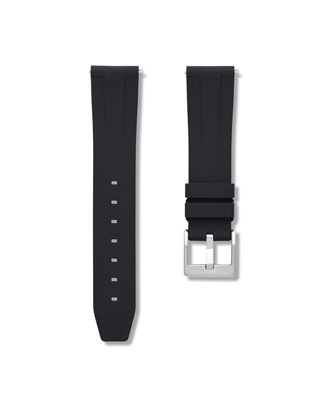 Tuxedo Black Quick Release Rubber Strap 20mm | WIS Straps Watch Bands