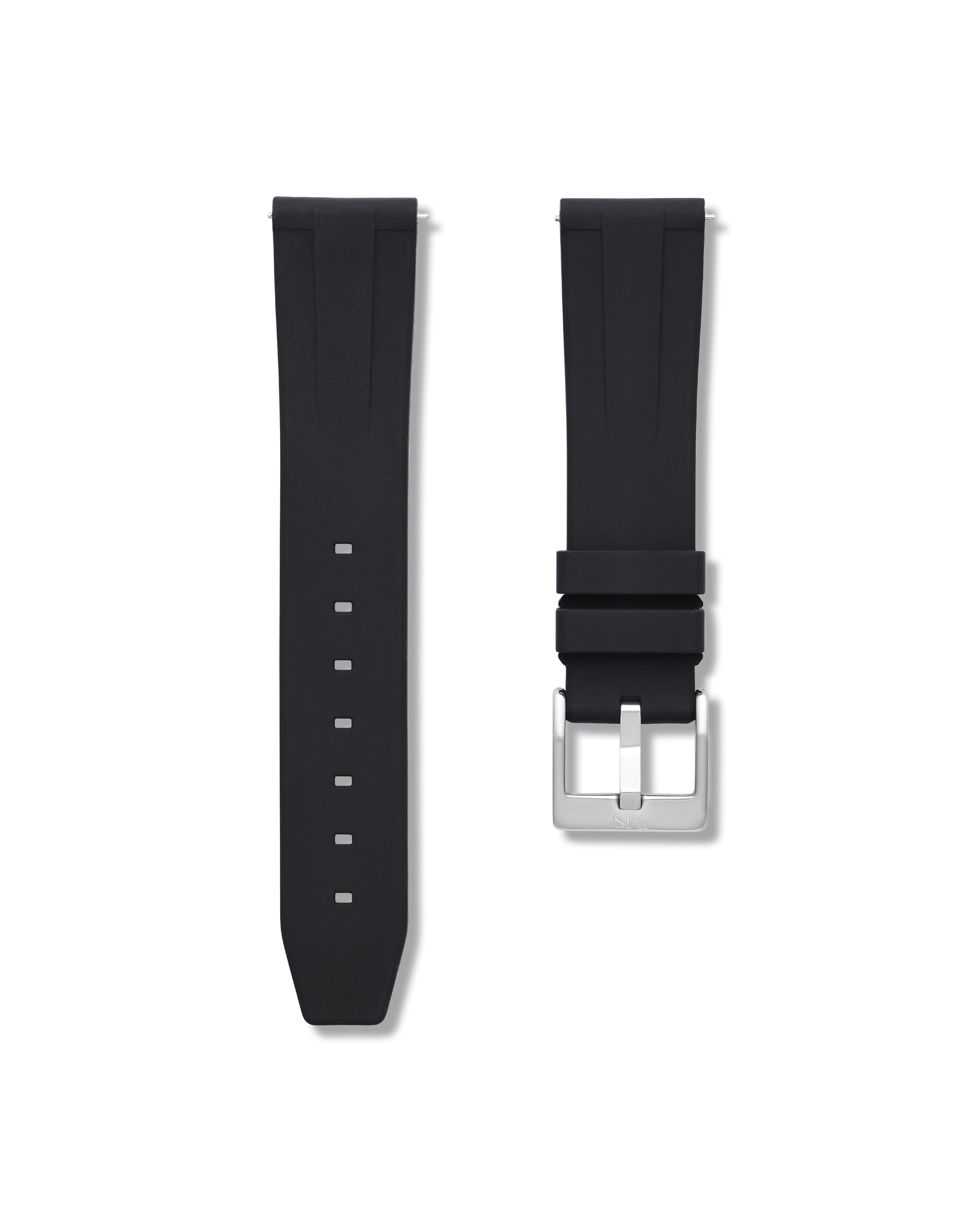 Tuxedo Black Quick Release Rubber Strap 20mm | WIS Straps Watch Bands