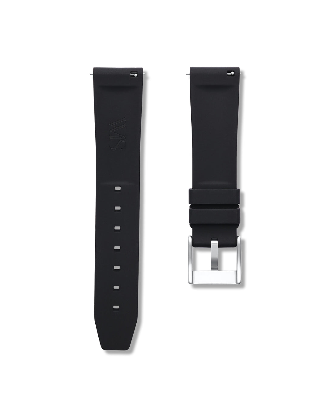 Tuxedo Black Quick Release Rubber Strap 20mm | WIS Straps Watch Bands