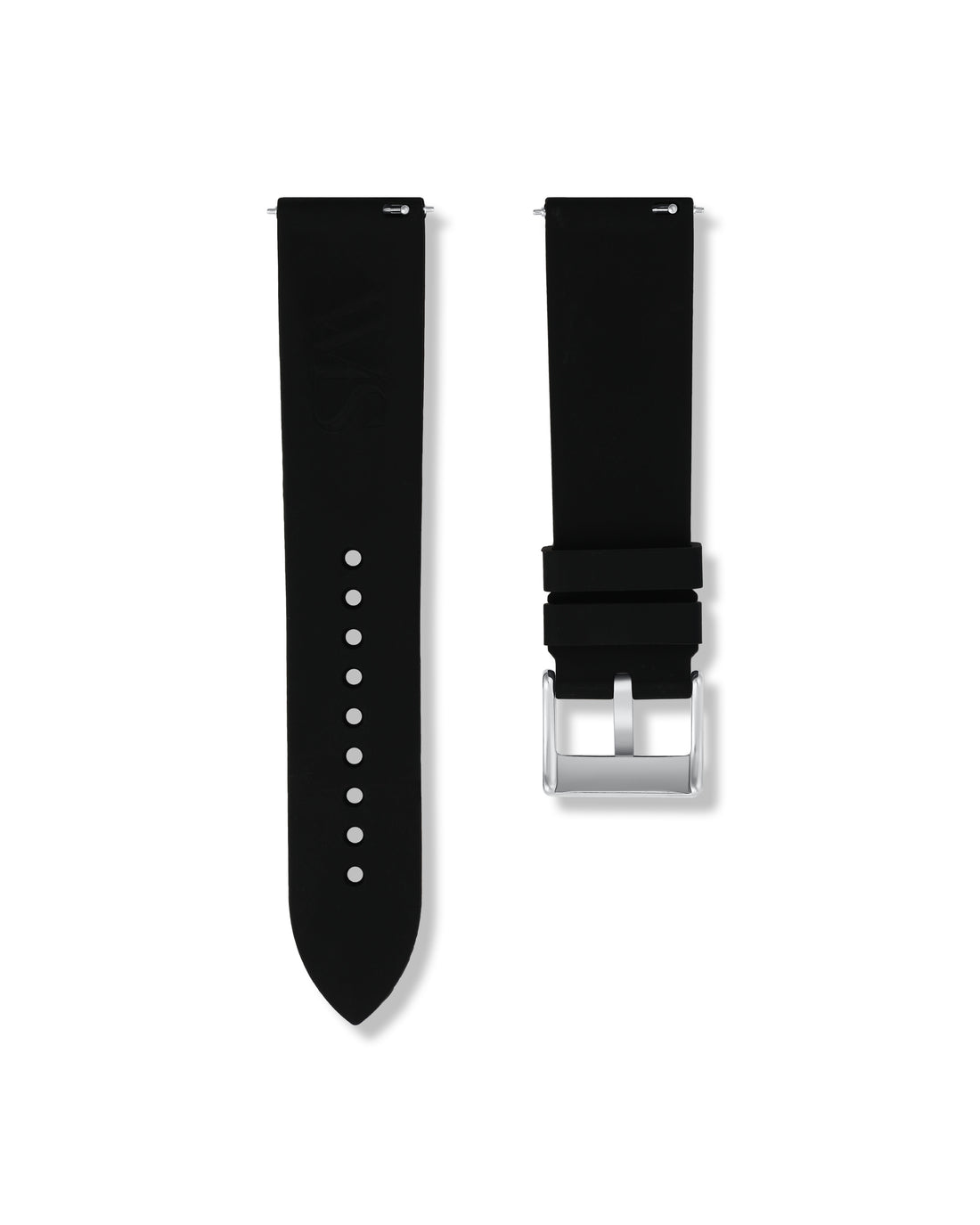 Tuxedo Black Quick Release Rubber Strap 22mm | WISSTRAPS