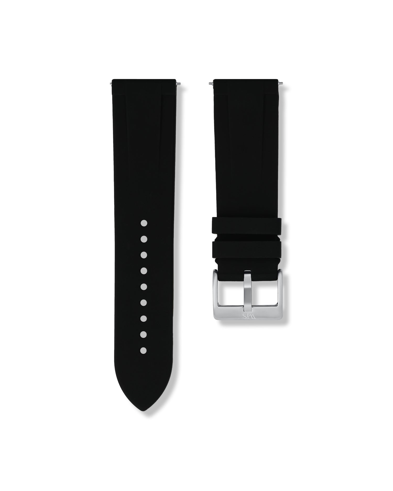 Tuxedo Black Quick Release Rubber Strap 24mm | WISSTRAPS