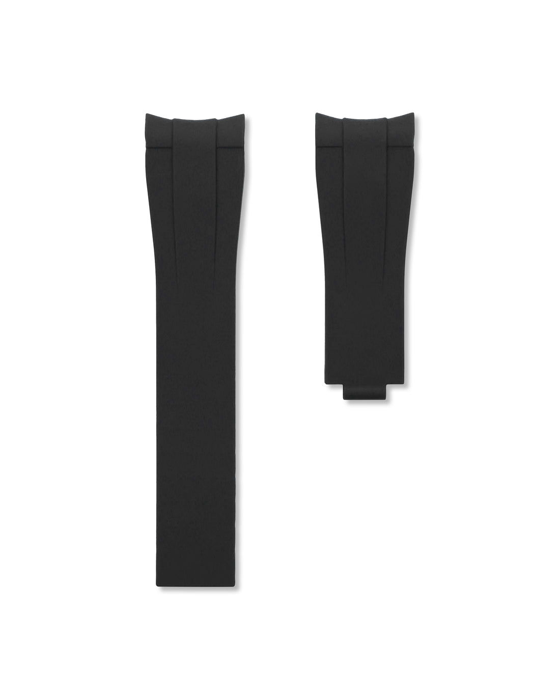Tuxedo Black Rubber Rolex Oysterflex Strap | WIS STRAPS Watch Bands