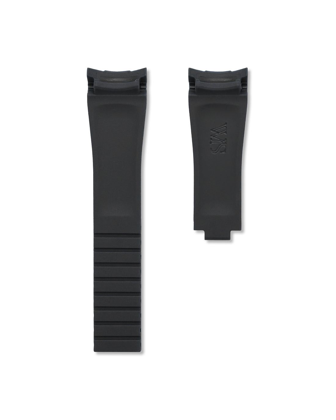 Tuxedo Black Rubber Rolex Oysterflex Strap | WIS STRAPS Watch Bands