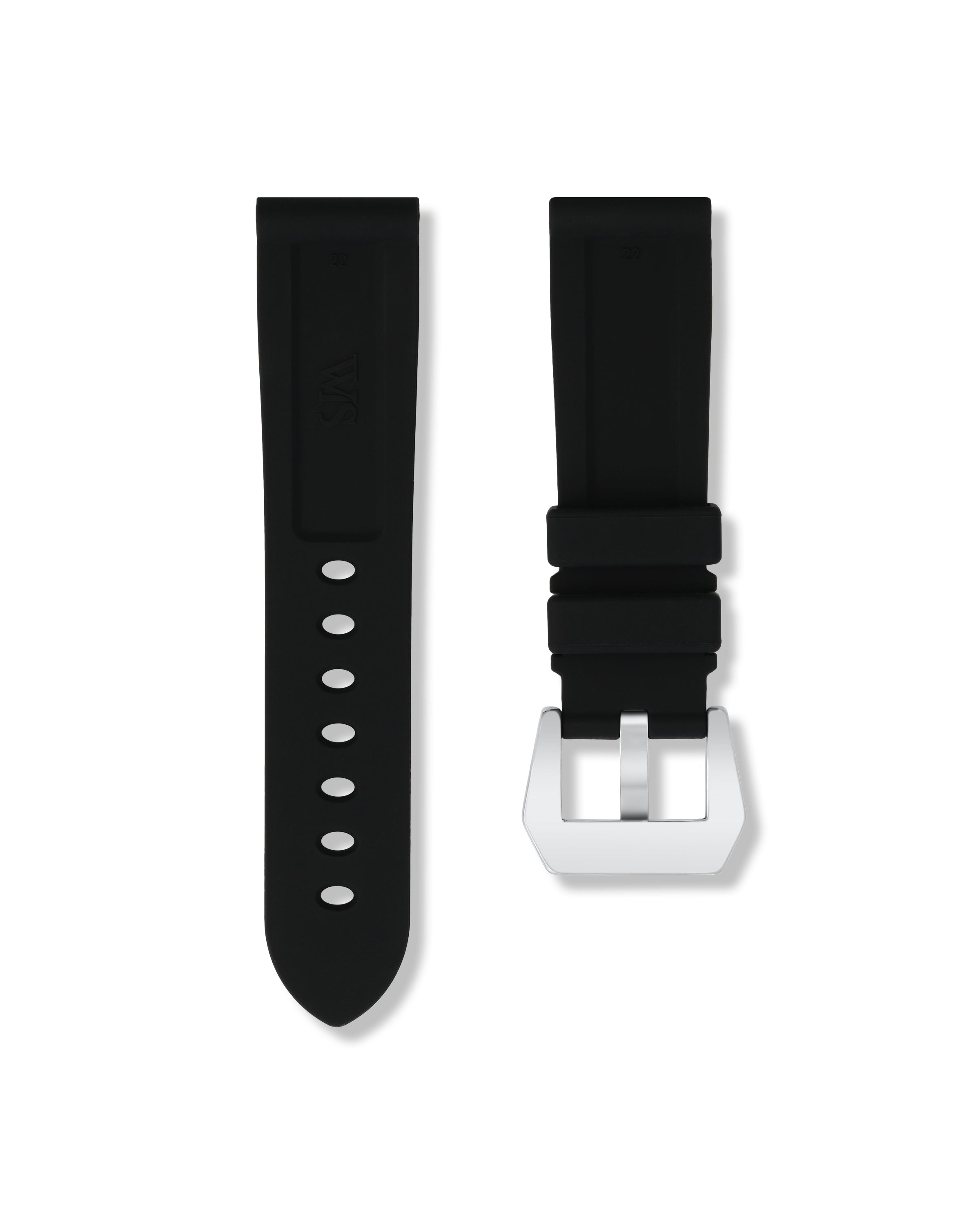 Tuxedo Black Rubber Strap 20mm | WISSTRAPS