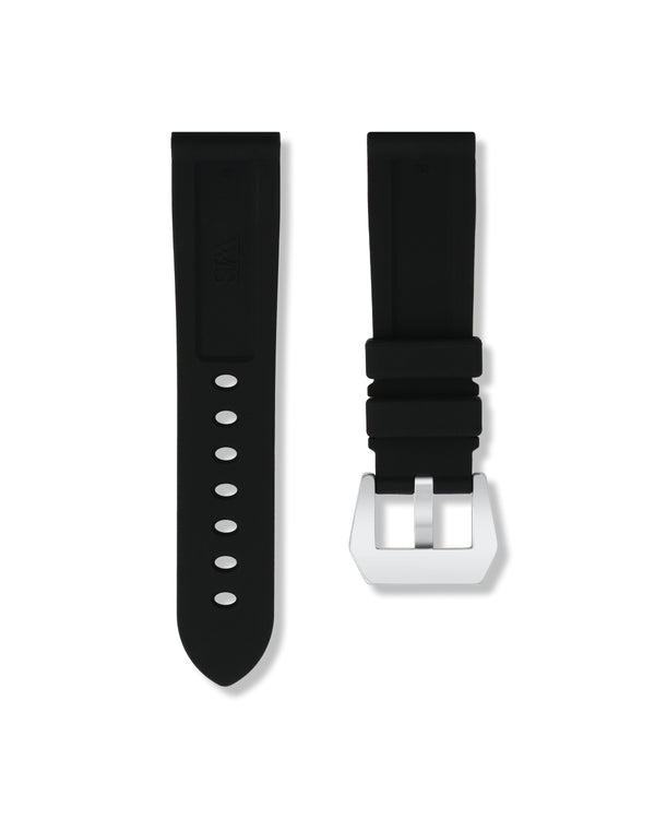 Tuxedo Black Rubber Watch Band | WISSTRAPS