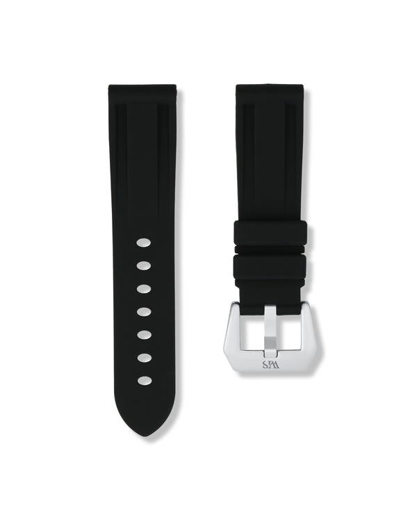 Tuxedo Black Rubber Watch Band | WISSTRAPS