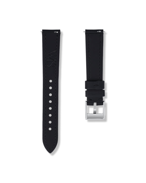 Tuxedo Black Sailcloth Watch Strap 19mm | WISSTRAPS