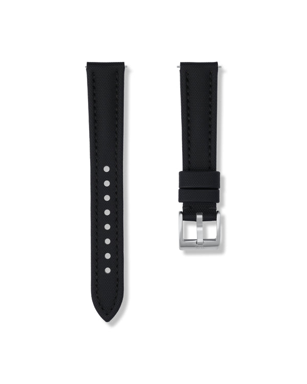 Tuxedo Black Sailcloth Watch Strap 19mm | WISSTRAPS