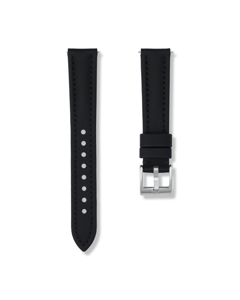 Tuxedo Black Sailcloth Watch Strap 19mm | WISSTRAPS