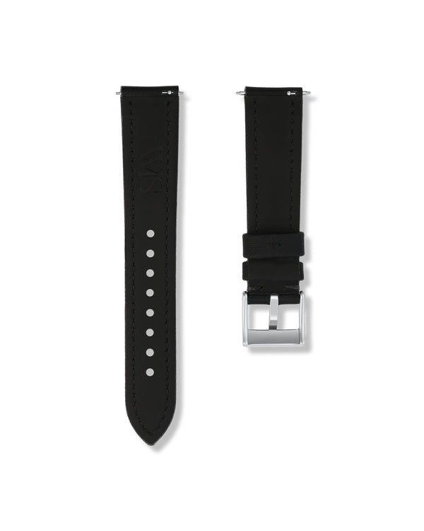 Tuxedo Black Sailcloth Watch Strap 21mm | WISSTRAPS