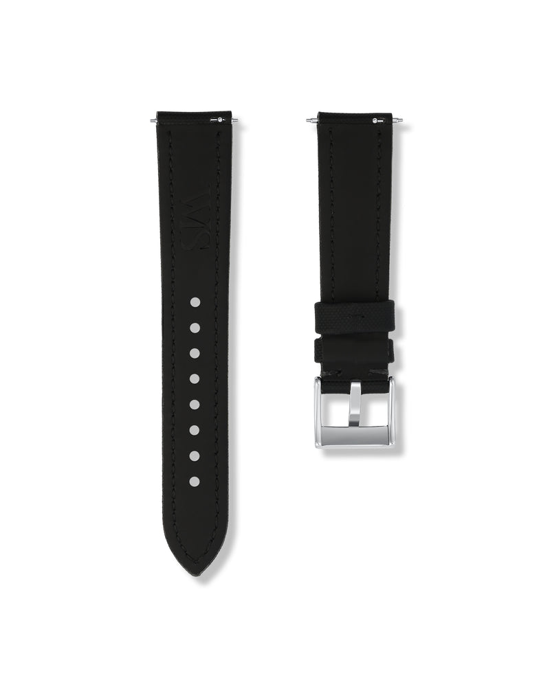 Tuxedo Black Sailcloth Watch Strap 21mm | WISSTRAPS