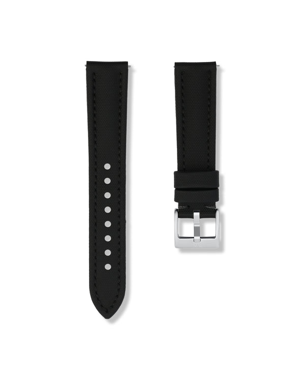 Tuxedo Black Sailcloth Watch Strap 21mm | WISSTRAPS