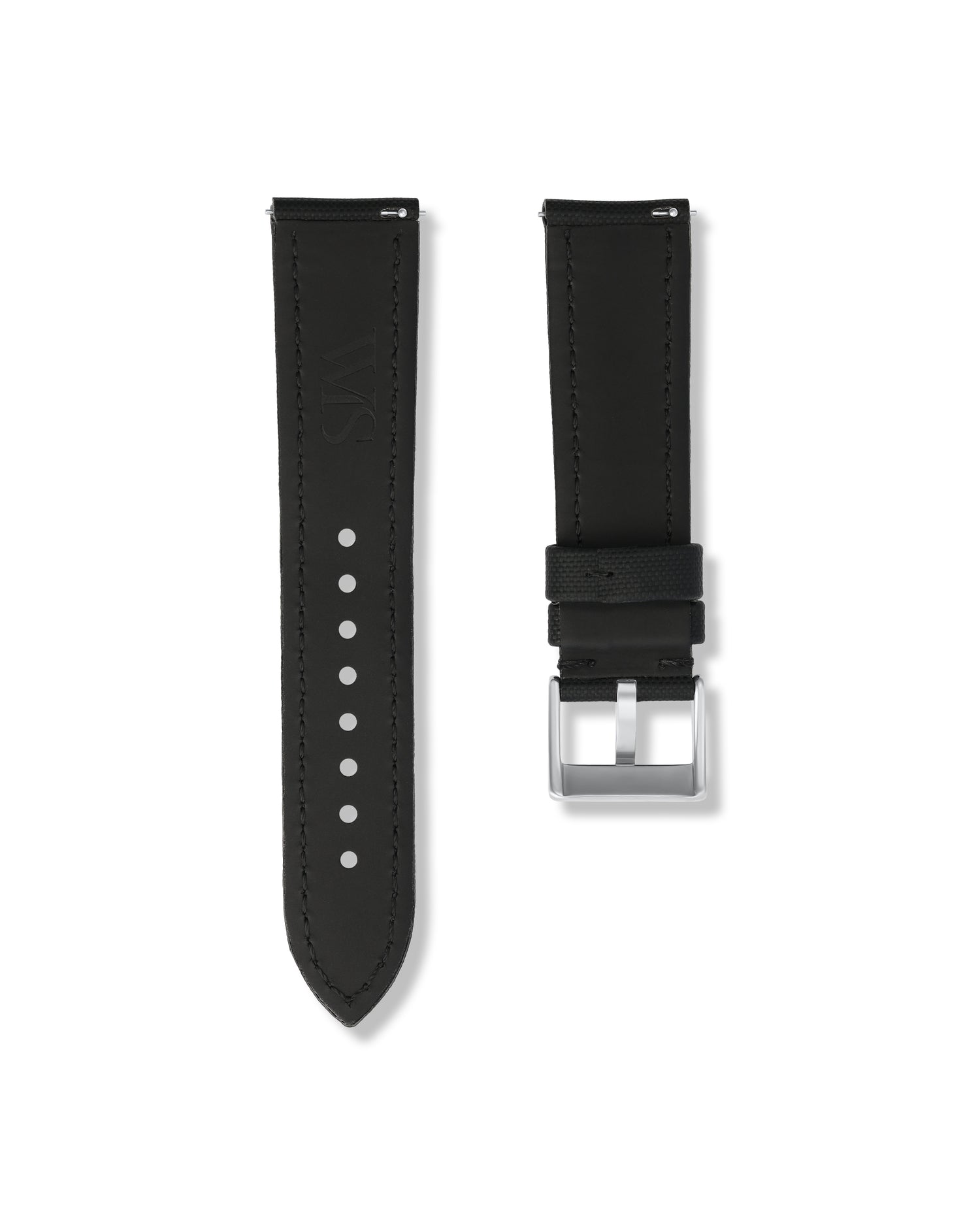 Tuxedo Black Sailcloth Watch Strap 22mm | WISSTRAPS