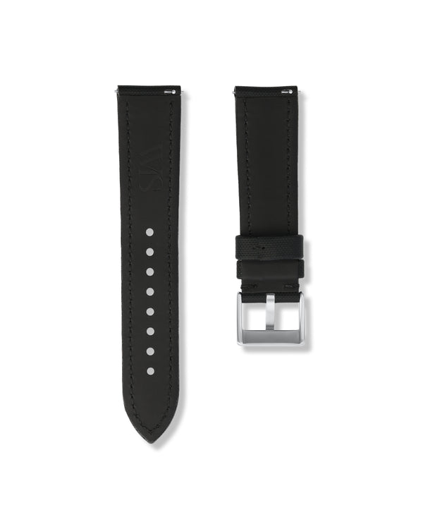 Tuxedo Black Sailcloth Watch Strap 23mm | WISSTRAPS