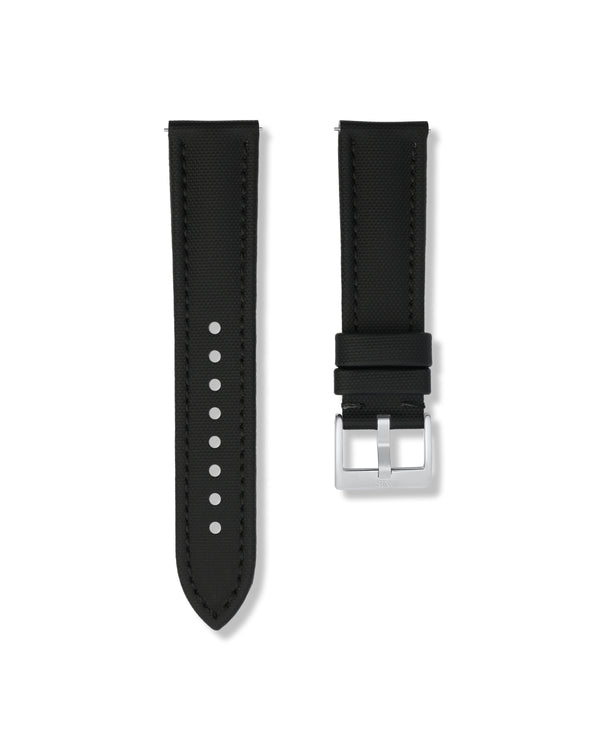 Tuxedo Black Sailcloth Watch Strap 23mm | WISSTRAPS