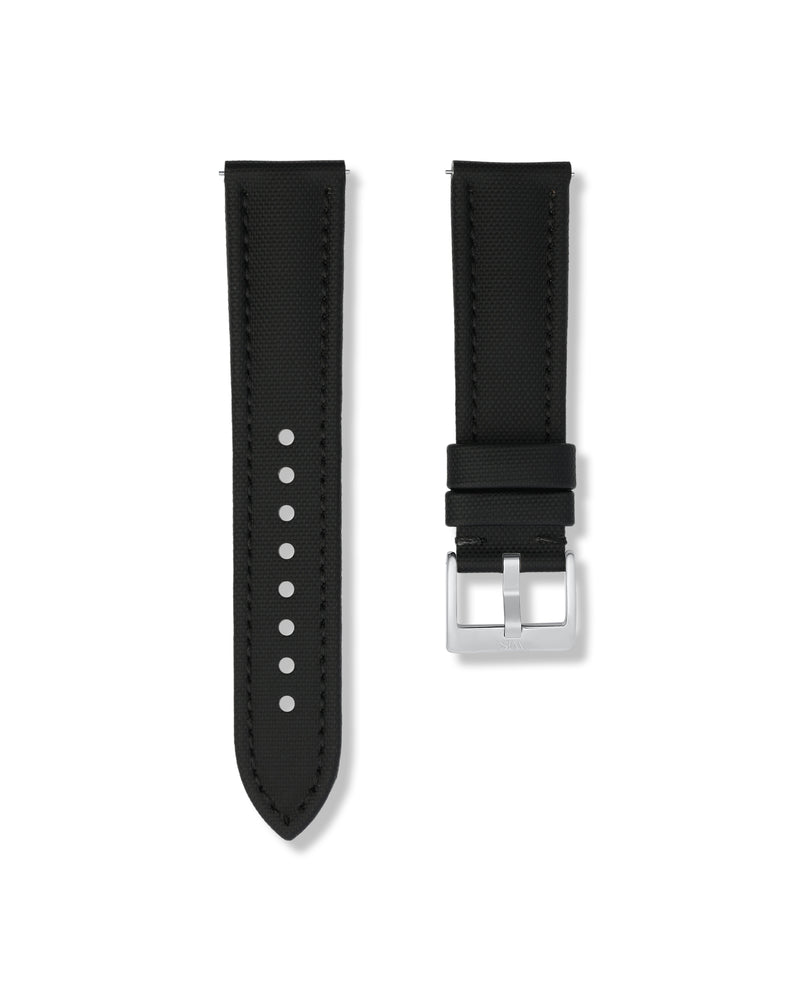 Tuxedo Black Sailcloth Watch Strap 23mm | WISSTRAPS
